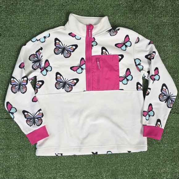 MEMBERS MARK | GIRLS HALF ZIP WILD BUTTERFLIES SUPER SOFT FLEECE PULLOVE… - Picture 3 of 16